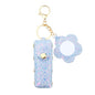 Sisadodo Glitter Lip Oil Holder Key Chains for Woman Lipstick Case with Mirror Lip Balm Keychain for Lipstick Case Keychain - color: Blue-flower
