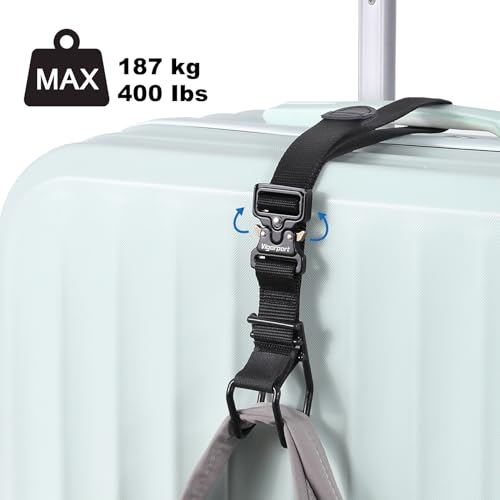 Vigorport Luggage Hook Strap, J Hook for Add a Bag Luggage, Multi Adjustment Bag Strap Hook with Hands Free - size: Small size/Metal buckle