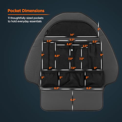2-Pack for Tesla Model Y/3 2017-2026, Custom Fitted Seat Back Kick Protectors with Storage Pockets - Rear Passenger Organizer for Kids, Zippered Accessories Slots - size: 2 Pack