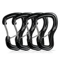 Heavy Duty Carabiner Clip Hook 8KN (1763 lbs), 2 PCS Ultra-Light Aluminum Caribeaners with Double Door D Ring Shape, for Hammock, Camping, Hiking, Backpacking, Dog Leash, Keychain Clip - style: 1#Black-4pc