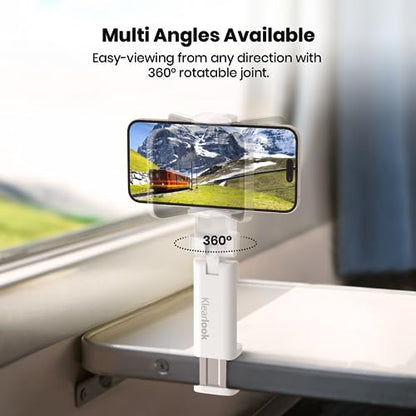 Klearlook Universal Flight Phone Holder, White, Foldable, 360 Rotation, Compatible with 4.7-6.9 Inch Phones - color: Pure White