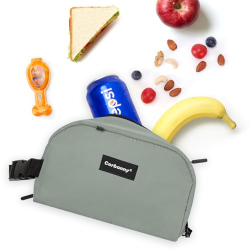 Cerbonny Freezable Lunch Bag, Mini Cooler Bag, Small Lunch Bag, Insulated Small Cooler Box with Ice Packs & Handle Buckle for School Work Travel,Grey - color: Light Gray