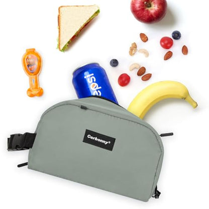 Cerbonny Freezable Lunch Bag, Mini Cooler Bag, Small Lunch Bag, Insulated Small Cooler Box with Ice Packs & Handle Buckle for School Work Travel,Grey - color: Light Gray