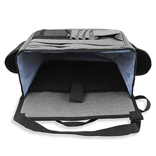 LUXJA Car Front Seat Organizer with Laptop and Tablet Storage Pockets, Car Seat Organizer with Back Adjustable Straps, Gray - color: Gray