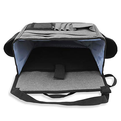 LUXJA Car Front Seat Organizer with Laptop and Tablet Storage Pockets, Car Seat Organizer with Back Adjustable Straps, Gray - color: Gray
