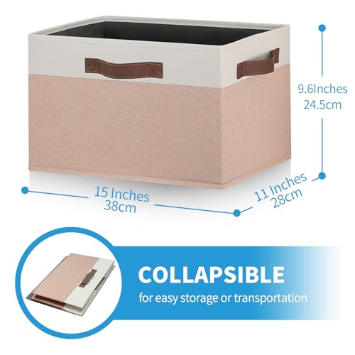 GhvyenntteS Large Fabric Storage Bins 6 Pack, 15x11x9.6 Inch Storage Baskets for Shelves, Foldable Closet Storage Bins for Shelves, Closet Organizers and Storage Boxes, Beige Yellow&White - color: Beige Yellow & White, size: Large-6 Pack