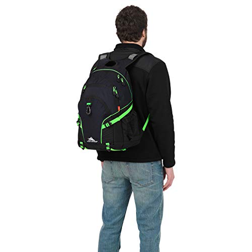 High Sierra Loop Backpack, Travel, or Work Bookbag with tablet sleeve, One Size, Midnight Blue/Black/Lime - color: Midnight Blue/Black/Lime
