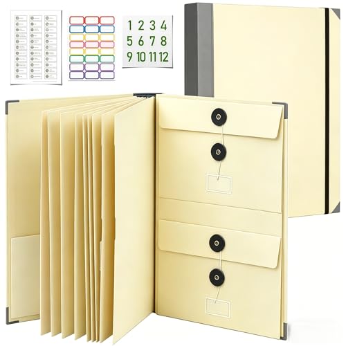 Important Document Organizer for Family Records, Home Filing System with Tabs and Pockets for Passport, Birth Certificate, Insurance Policies, Legal Documents and Important Papers(Yellow) - color: Yellow