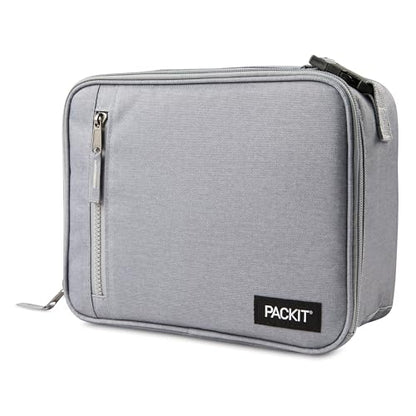 PackIt(R) Freezable Classic Lunch Box, Gray Fog, Built with EcoFreeze(R) Technology, Collapsible, Reusable, Zip Closure With Front Pocket and Buckle Handle, For Work Lunches and Fresh Lunch On the Go - color: Gray Fog