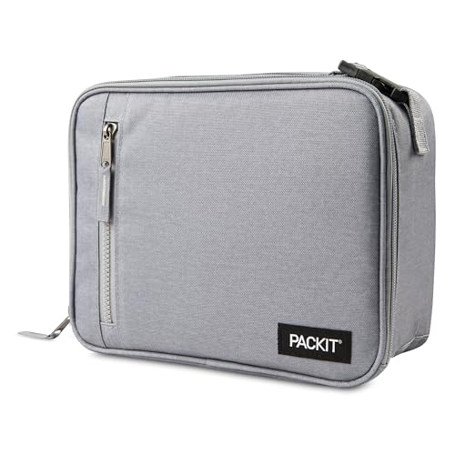 PackIt(R) Freezable Classic Lunch Box, Gray Fog, Built with EcoFreeze(R) Technology, Collapsible, Reusable, Zip Closure With Front Pocket and Buckle Handle, For Work Lunches and Fresh Lunch On the Go - color: Gray Fog