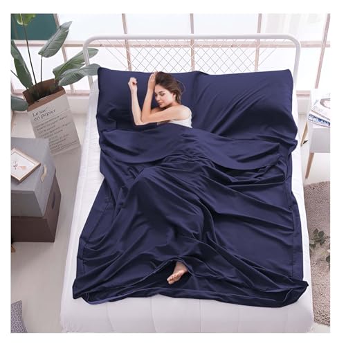 Sleeping Bag Liner,Travel Sheet & Adult Sleep Sack, Camping Sheets Travel Sleep Sack for Backpacking,Hotels & Hostels -Lightweight Single &Double Travel Sheet Camping Sheets - color: Double Navy