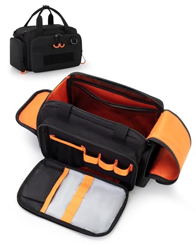 Tactical Travel Toiletry Bag for Men, Extra Large Dopp Kit Organizer with Dual Way Zippers, Travel Hygiene Bag for Shaving Grooming Bathroom Essentials, Black (Empty Bag)