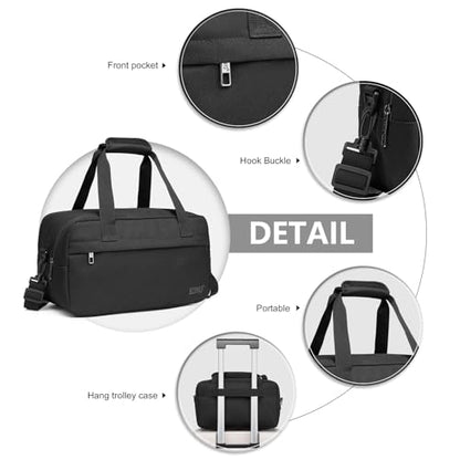 Kono Travel Duffel 13.78"x7.87"x7.87" Under Seat Carry-On 14L Sports Tote Gym Weekender Overnight Bag Extra Small, Black - color: Black, size: S (13.78inx 7.87in x7.87in)-14L