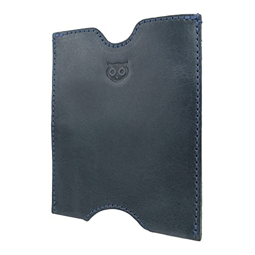 Hide & Drink, Travel Passport Pocket Sleeve Handmade from Full Grain Leather - Slate Blue - color: Slate Blue