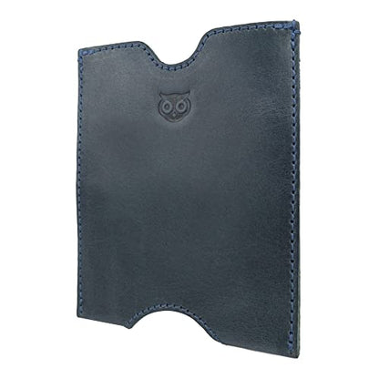 Hide & Drink, Travel Passport Pocket Sleeve Handmade from Full Grain Leather - Slate Blue - color: Slate Blue