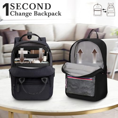 Backpack Organizer Insert, Felt Bag Organizer for Rucksack Shoulder - color: Black, size: XS