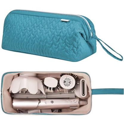 KarSyon Shark Flex Style Case for Dyson Airwrap Hair Dryer Brush Revlon Hair Tools Travel Bag Carrying Case Flat Curling Iron Organizer (Teal Blue) - color: Teal Blue