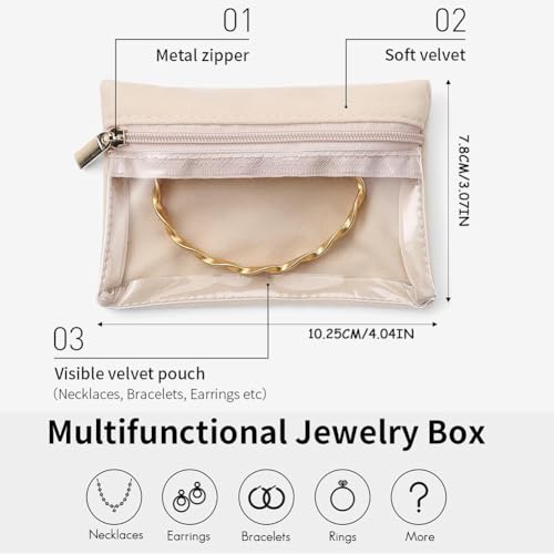 6Pcs Mini Travel Jewelry Bag,Jewelry Roll Bag with Buckle,Portable Foldable Multifunctional Travel Jewelry Organizer Case, Small Jewelry Box for Earrings, Rings, Necklaces