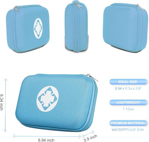 276PCS Small Travel First Aid Kit Supplies for Business, First Aid Kits Backpacking Essentials Items Trauma First Aid Survival Kits for Home Outdoor Adventure, Blue AMORNING - style: Blue-276Pcs
