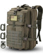 Hannibal Tactical MOLLE Assault Backpack, Tactical Backpack Military Army Camping Rucksack, 3-Day Pack Trip w/USA Flag Patch, D-Rings, Olive - color: Olive
