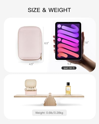 VLANDO Jewelry Travel Case,Gifts for Women,Travel Jewelry Organizer with Clear Velvet Jewelry Bags 8Pcs Zipper Pouch for Women Girl Gift-Pink - color: C.8PCS Pink