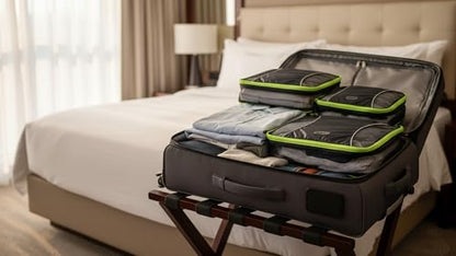 GOX Ultra Light 5 piece Packing Cubes Travel Luggage Organizer 1 Large 2 Medium 2 Small - color: black