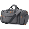 Gonex Canvas Duffle Bag 60L Travel Duffel Overnight Weekend Bag with Shoe Compartment (Gray) - color: Grey, size: X-Large-60L (With Shoe Compartment)