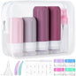MODENGKONGJIAN 16 Pack Travel Bottles for Toiletries,TSA Approved Silicone Squeezable Travel Shampoo Bottles, 3oz Leak Proof Refillable Toiletry Cosmetic Containers (16PCS/Cranberry) - color: 16PCS/Cranberry