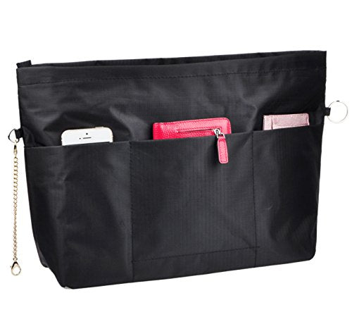 Vercord Handbag Purse Bag Insert Organizers Extra Thick Travel Handbag Organizer Black - color: Black