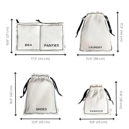 Bag-All Packing Cubes for Travel | Luggage Organizers for Suitcase | Travel Storage Cubes for Organizing | Luggage Organizer Bags | Traveling Essentials | Pack of 8 | Cream