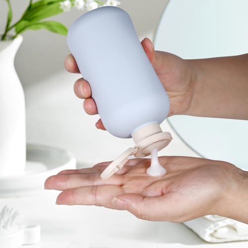 Travel Shampoo Bottle, Empty Plastic Squeeze Bottles 10oz with Flip Cap, Lotion Container for Tavel Size Shampoo and Conditioner - color: Blue+Green+Pink, size: 10 oz
