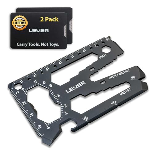 Lever Gear Toolcard Pro - 40 in 1 Credit Card Multitool. Slim, Minimalist Survival Card Wallet Tool Card. TSA Approved Multitool Card Pocket Tool. (Black, 2-Pack) - color: Black, size: 2-Pack