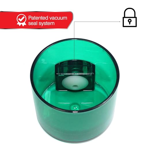 Vitavac - 5g to 20 grams Airtight Multi-Use Vacuum Seal Portable Storage Container for Dry Goods, Food, and Herbs - Green Tint - color: Green Tint