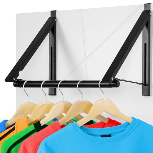 Optish Foldable Over The Door Clothes Hanger, Drying Rack for Coat, Space Saving Small Clothes Rack Door Hangers for Clothing, Black - color: Black, size: 1 Pack