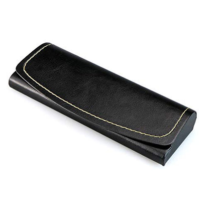 LifeArt Eyeglass Case Hard Shell, Portable Sunglass Case, Fashionable PU Leather Eyeglass Case, Lightweight - color: F_637-2_black