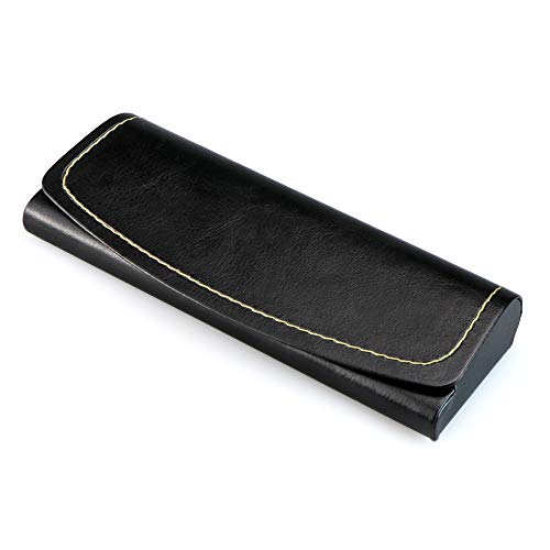 LifeArt Eyeglass Case Hard Shell, Portable Sunglass Case, Fashionable PU Leather Eyeglass Case, Lightweight - color: F_637-2_black