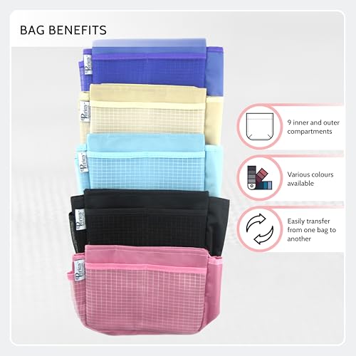 Periea ‘Tegan’ Small Handbag Organizer Insert or Make-up Bag – 5 Colors Available (Gold) - color: Gold