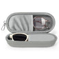 Double Eyeglasses Case, Dual Glasses Sunglasses Organizer with Zipper Closure, Eyewear Storage Box for Men Women Travel - color: Grey