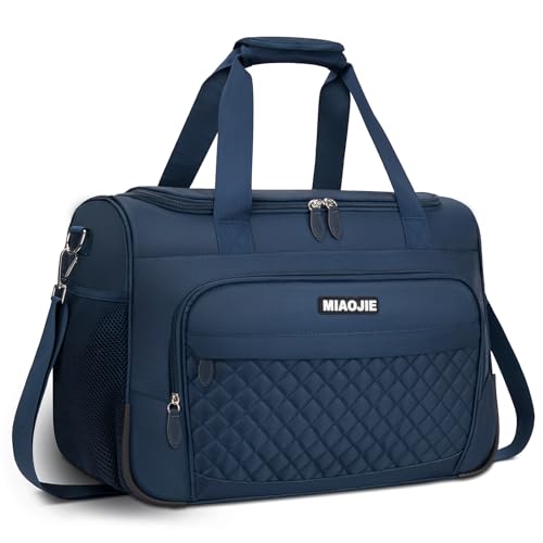Travel Duffle Bag for Women, Underseat Carry On luggage Bag Foldable Overnight Weekender Hospital Bag Lightweight Airplanes Personal Item Travel Tote Bag for Women Birthday Gifts, 18IN Navy Blue - color: Navy Blue, size: 18IN
