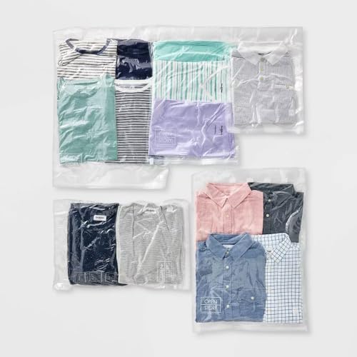 Open Story 5-Piece Compression Packing Bag Set – Airtight & Waterproof Travel Storage Bags – No Vacuum Needed – Space-Saving Zip-Up Organizer for Clothes, Blankets & Luggage