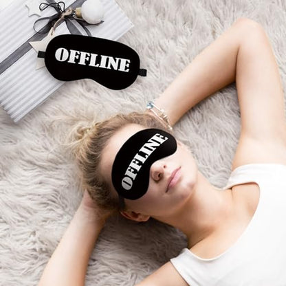 Offline Sleep Mask Silk, Funny Sleeping Mask Adjustable Sleep Mask, Blindfold for Sleeping, Black Out Eye Masks Funny Gifts for Man Women Friends - color: Offline