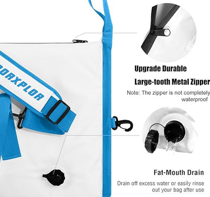MORXPLOR Insulated Fish Cooler Bag for Fishing 41x17 47x17In 50x20In 60x24 72x30 80X40 Inches,Large Insulated Fish Kill Bag,Fishing Catch Bag Cooler with Water-resistant Zipper - color: 41inch White