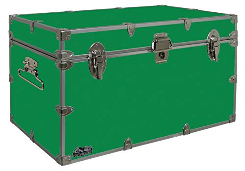C&N Footlockers - XL Graduate Storage Trunk - Made in the USA - STEEL Footlocker for College Dorm Room & Summer Camp - 32 x 18 x 18.5 Inches (Kelly Green) - color: Kelly Green
