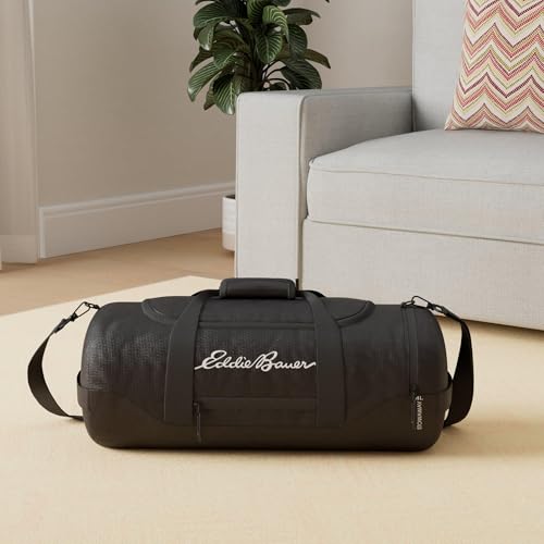 Eddie Bauer Stowaway Packable Duffel Bag | Travel | Foldable | Lightweight | Durable | Ripstop Polyester - color: Onyx