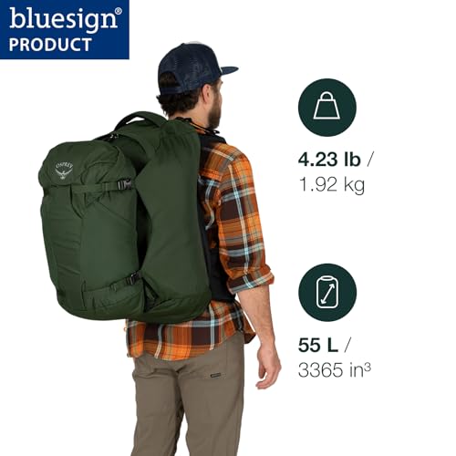 Osprey Farpoint 55L Men's Travel Backpack, Muted Space Blue - color: Muted Space Blue, size: 55L