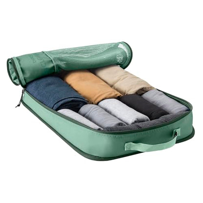 Eagle Creek Pack-It Reveal Expansion Cube - Adjustable Storage Expansion Cube for Travel - Durable Compression Zipper - Water-Resistant - Sustainable - Large - Willow Green - color: Willow Green