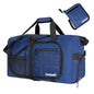 Foldable Travel Duffle Bag,Duffle Bag with Shoes Compartment and Adjustable Strap,Large Packable Travel Bags for Men Women,Waterproof Duffel Bag - color: Blue