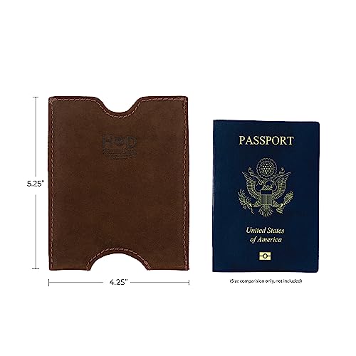 Hide & Drink, Travel Passport Pocket Sleeve Handmade from Full Grain Leather - Swayze Suede - color: Swayze Suede