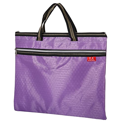 PATIKIL Waterproof Zipper File Bag, Documents Books Tools Storage Zip Pouch for Office Travel, Purple - color: Purple