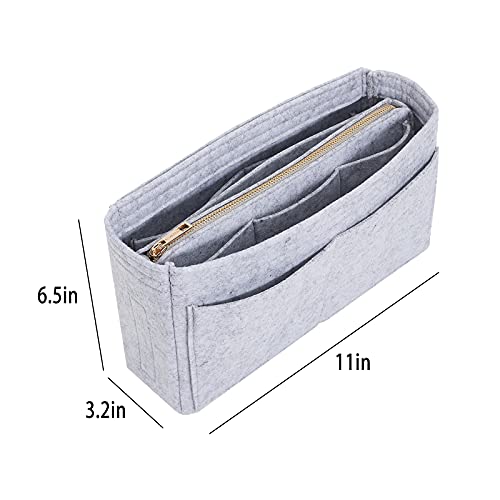Vercord Felt Organizer Insert For Purse Handbag Tote Bag In Bag Inside Shaper Divider Neo Grey Slender Medium - color: A Grey, size: Slender Medium